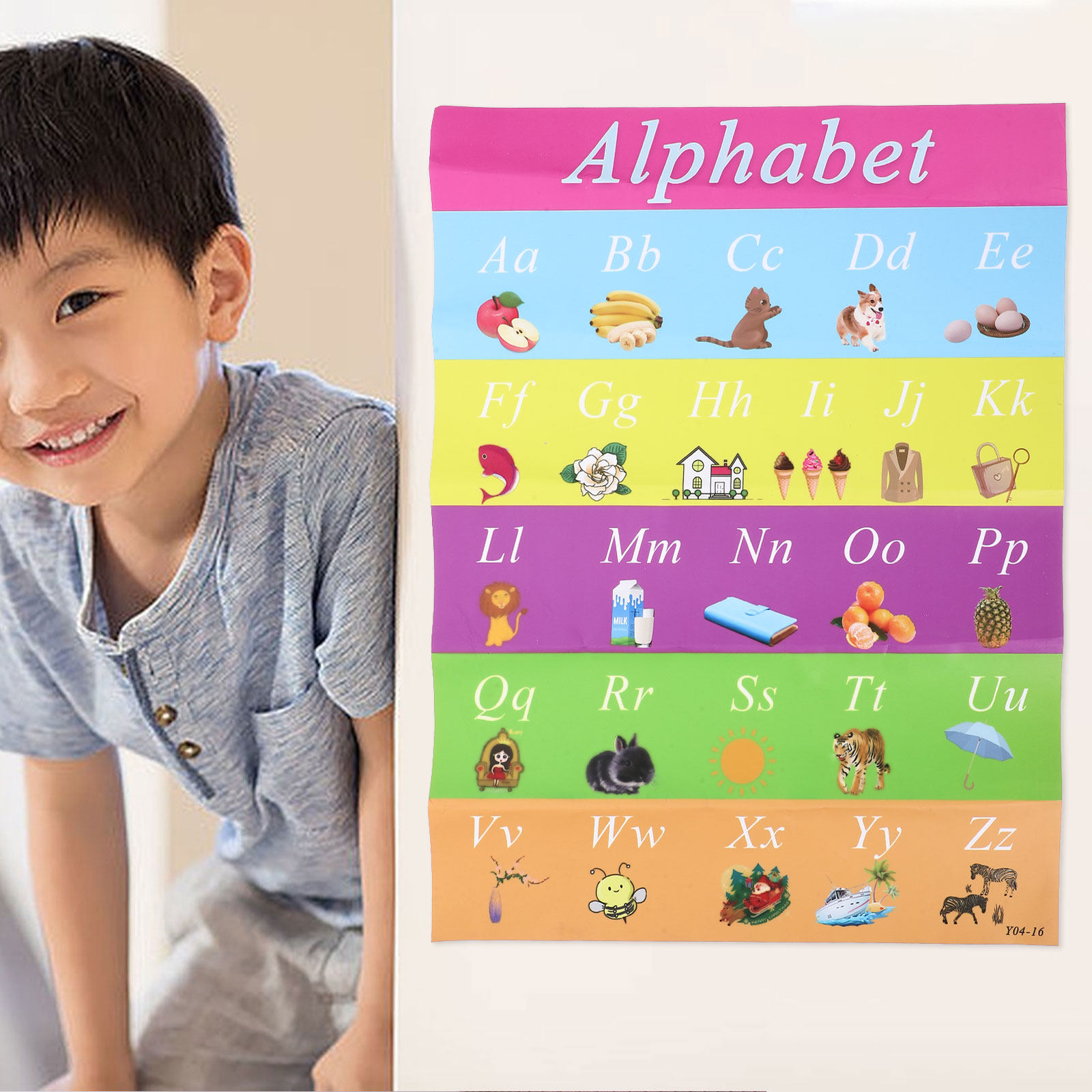 早期教育ポスター 30x40cm 自己粘着式アルファベットチ - Kids Educational Posters のレビューと価格