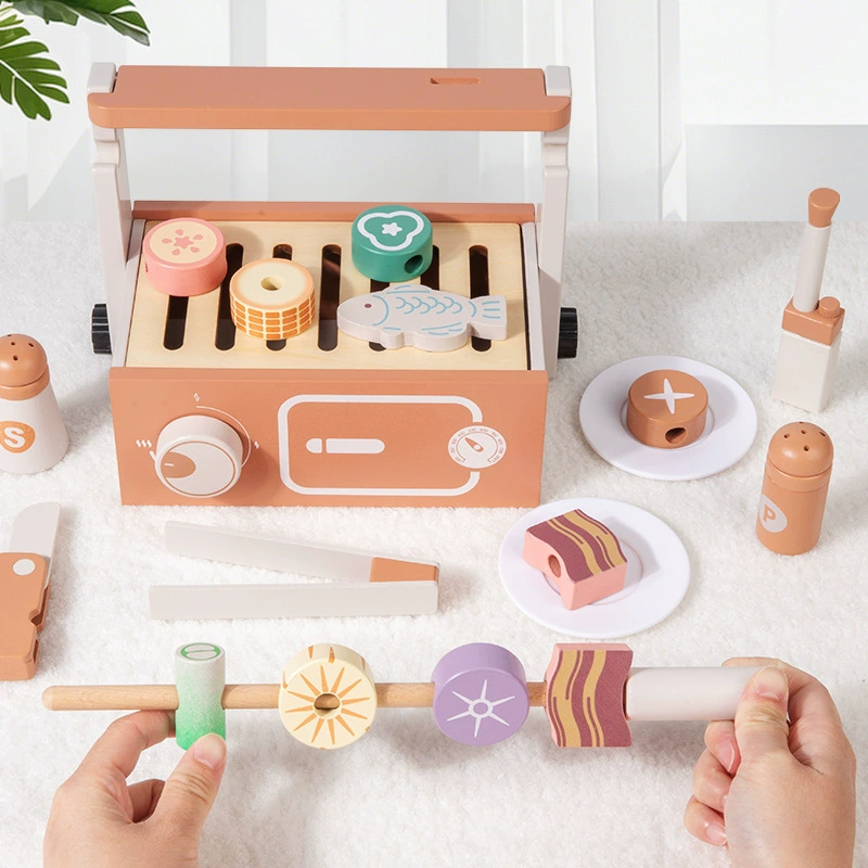 木製ごっこ遊びBBQグリルセット 子供用キッチンBBQおもち - Kids Without Education のレビューと価格