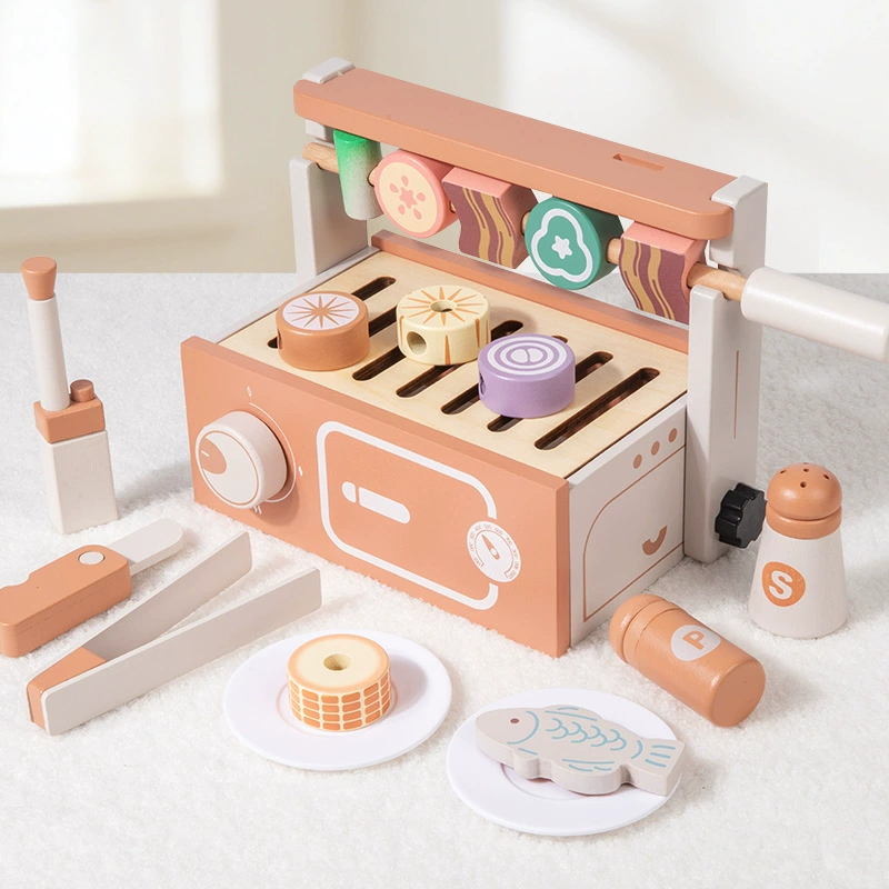 木製ごっこ遊びBBQグリルセット 子供用キッチンBBQおもち - Kids Without Education のレビューと価格