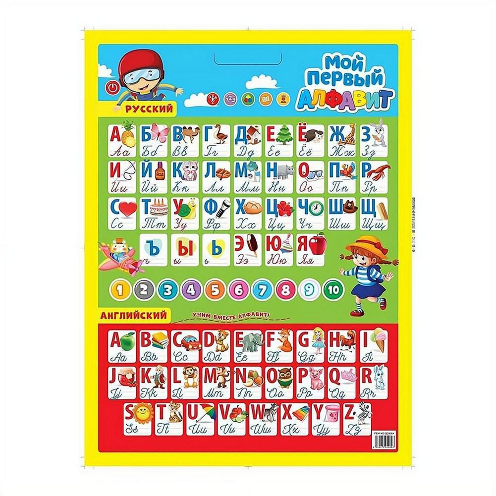 ロシアの電子インタラクティブアルファベットウォールチャート、 - Kids Educational Posters のレビューと価格