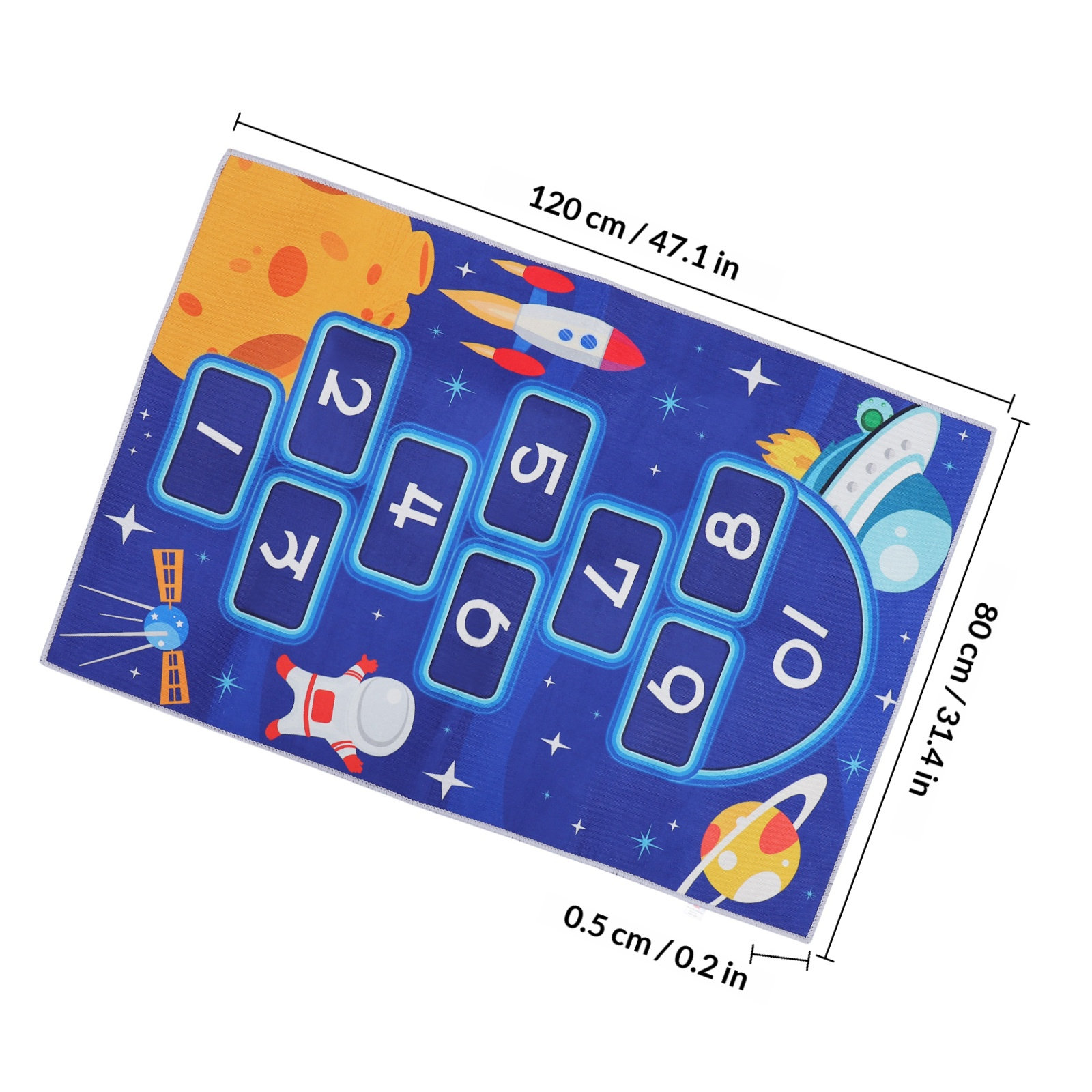 ホップスコッチフロアマット、漫画柄の教育用ラグ、明るい色、広 - Kids Educational Mat のレビューと価格