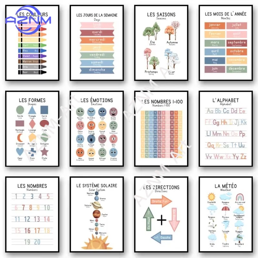 1Pc バイリンガルフランス語教育学習数字アルファベット太陽 - Kids Education System のレビューと価格
