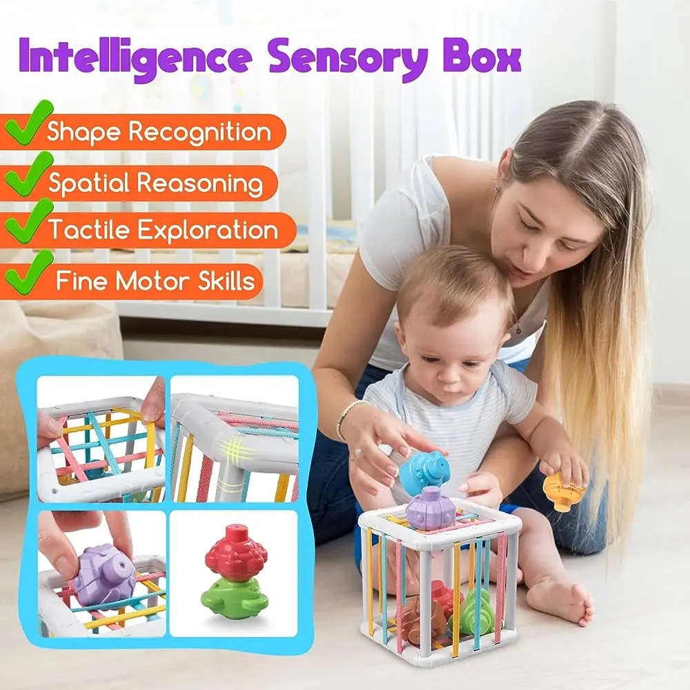 虹色のモンテッソーリ形状選別キューブ 赤ちゃん幼児用ブロック - Kid Educational のレビューと価格