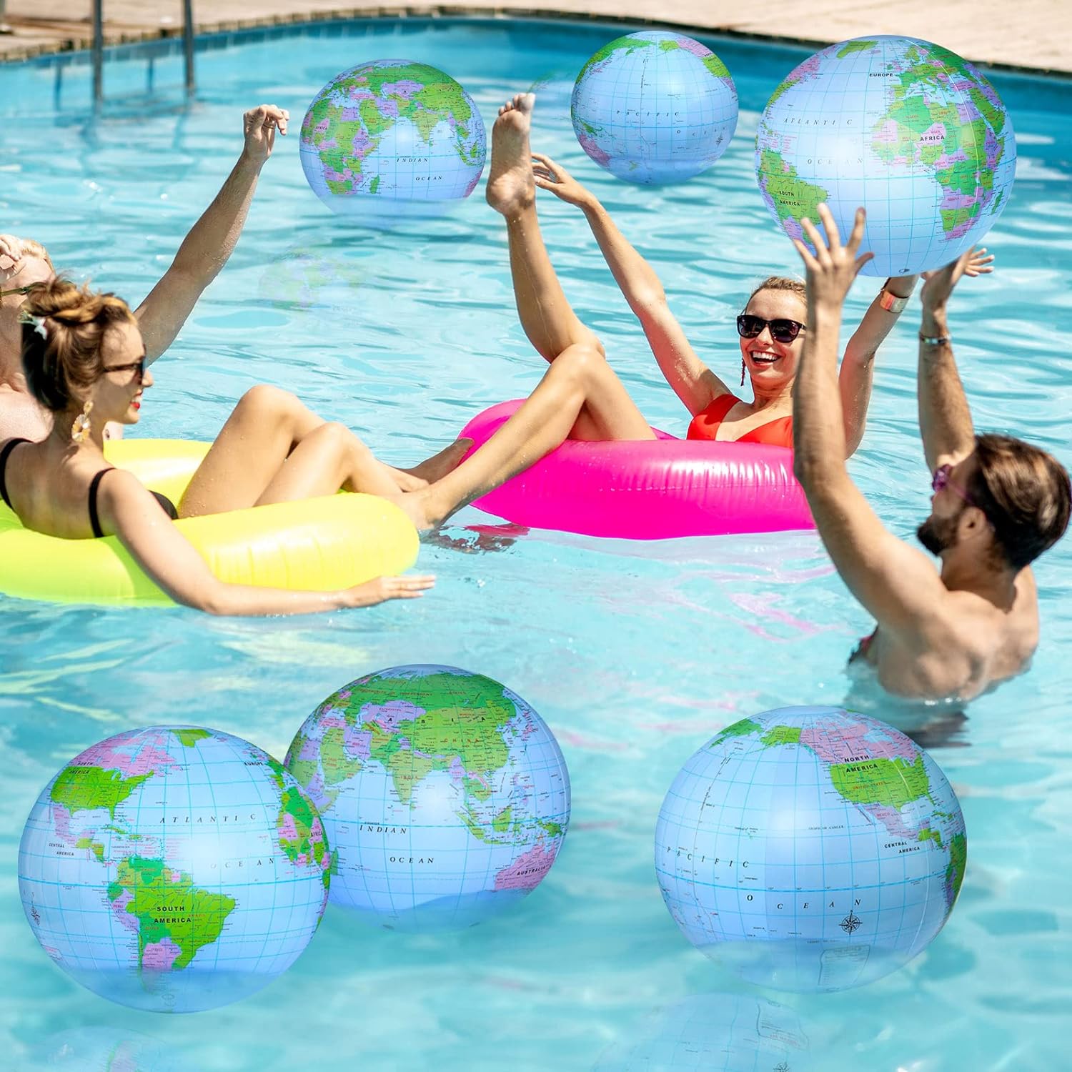 1/2/4個入り インフレータブル地球儀 膨らませる世界地図 - Educational Globe For Kids のレビューと価格