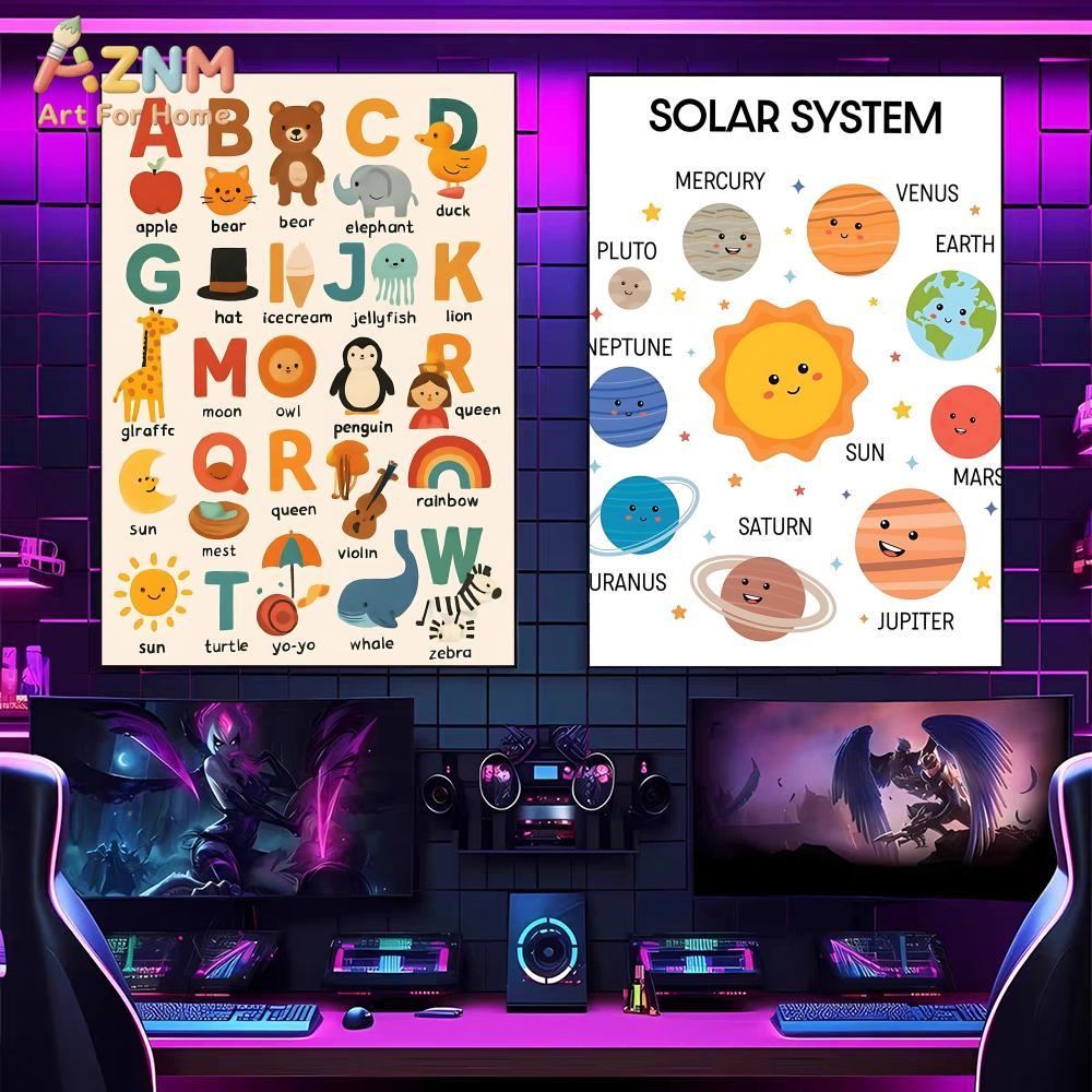 AZNM キッズ教育用キャンバスウォールアートプリント 太陽 - Kids Education System のレビューと価格