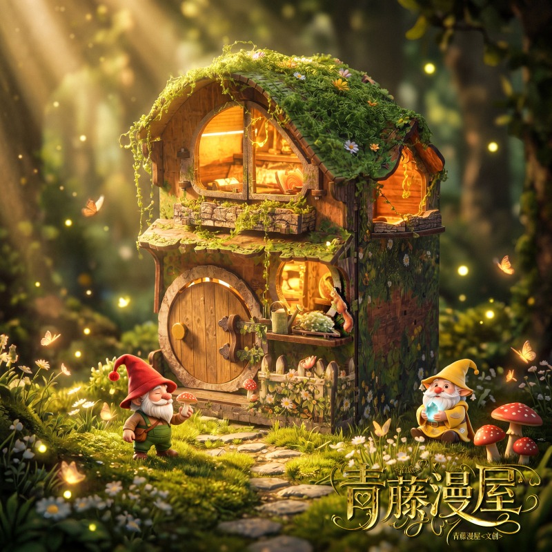 緑の蔓で覆われたコテージ 3D 木製パズル DIY 手作りジ - Kids Without Education のレビューと価格